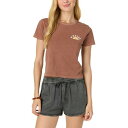 オニール レディース カットソー トップス Juniors' Sunny Side Cotton Short-Sleeve T-Shirt Carob Brown