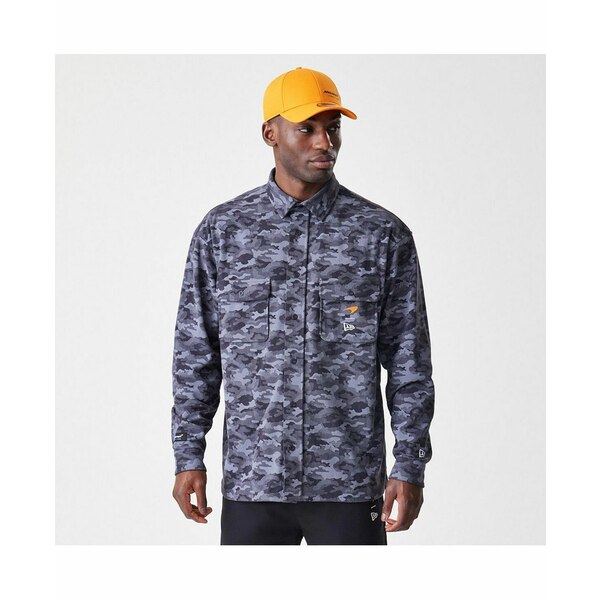 ˥塼   ȥåץ Men's Graphite McLaren F1 Team Camo Button-Up Shirt...
