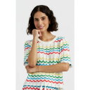 チンティアンドパーカー レディース カットソー トップス Women's Cotton Chevron Stitch T-Shirt Cream