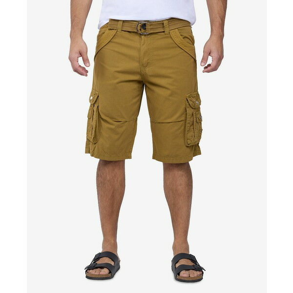 エックスレイ メンズ カジュアルパンツ ボトムス Men's Belted Knee Length Cargo Shorts British khaki
