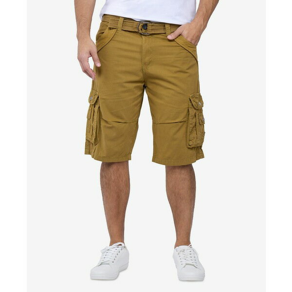 エックスレイ メンズ カジュアルパンツ ボトムス Men's Belted Knee Length Cargo Shorts British khaki