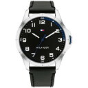 g~[ qtBK[ Y rv ANZT[ Men's Black Leather Strap Watch 44mm Black