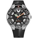 V`Y Y rv ANZT[ Eco-Drive Men's Promaster Orca Black Rubber Strap Watch 46mm Black