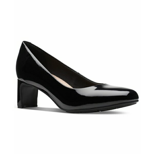 クラークス クラークス レディース パンプス シューズ Women's Kyndall Iris Mid-Heeled Comfort Pumps Black Patent