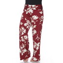 ホワイトマーク レディース カジュアルパンツ ボトムス Plus Size Floral Wide Leg Palazzo Pants Red(4)