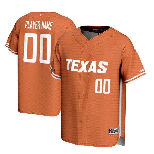 ゲームデイグレーツ メンズ ユニフォーム トップス Texas Longhorns GameDay Greats NIL PickAPlayer Lightweight Baseball Jersey Burnt Orange