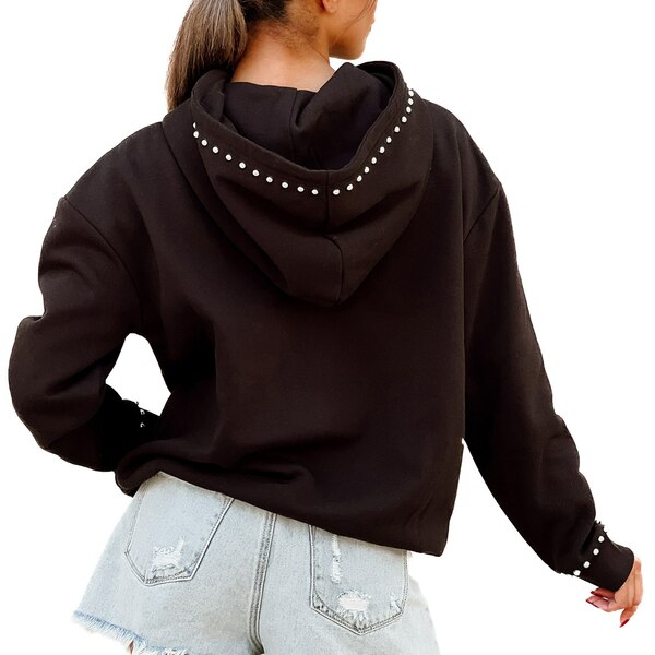ǥ ǥ ѡåȥ  Texas Longhorns Gameday Couture Women's Studded Pullover Hoodie Black