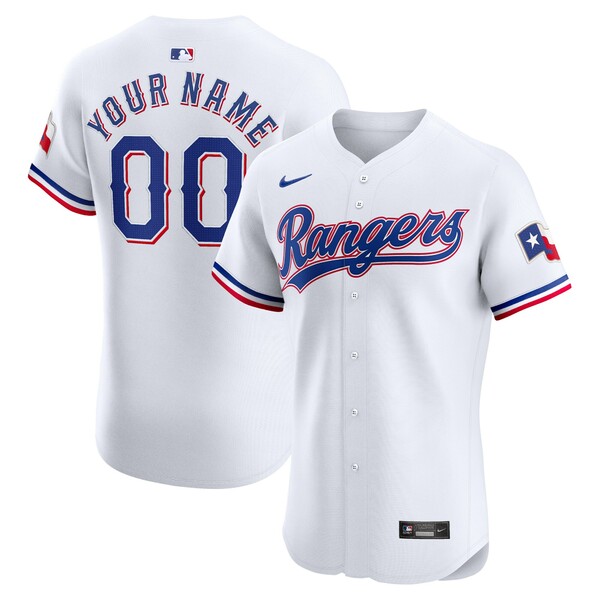 ʥ  ˥ե ȥåץ Texas Rangers Nike Home Elite Custom Jersey White