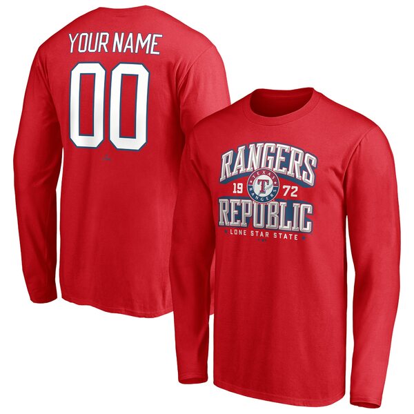 ファナティクス メンズ Tシャツ トップス Texas Rangers Fanatics Branded Personalized Hometown Legend Long Sleeve TShirt Red