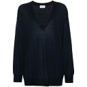 パロシュ レディース ニット&セーター アウター Oversized V Neck Sweater Blue