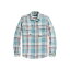 ե   ȥåץ CLASSIC FIT DISTRESSED PLAID SHIRT White