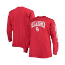 チャンピオン メンズ シャツ トップス Men's Crimson Oklahoma Sooners Big and Tall 2-Hit Long Sleeve T-shirt Crimson(4)