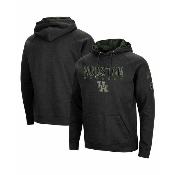 コロシアム メンズ パーカー・スウェットシャツ アウター Men's Black Houston Cougars OHT Military-Inspired Appreciation Camo Pullover Hoodie Black