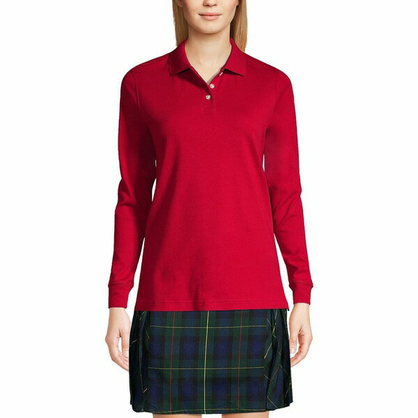 󥺥 ǥ åȥ ȥåץ Women's Long Sleeve Interlock Polo Shirt Red