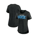 ナイキ レディース Tシャツ トップス Women's Heather Black Carolina Panthers Local Fashion Tri-Blend T-shirt Heather Black