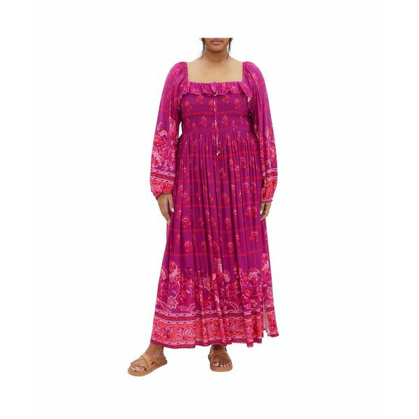 シティーシック レディース ワンピース トップス Plus Size Estelle Maxi Dress Dreamy border