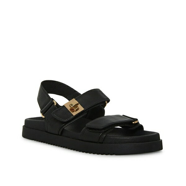 スティーブ マデン レディース サンダル シューズ Mona Sandal Black Leather