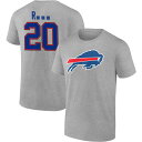 ファナティクス メンズ Tシャツ トップス Buffalo Bills Fanatics Branded Team Authentic Custom TShirt Heathered Gray