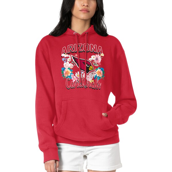 カールバンクス レディース ジャケット＆ブルゾン アウター Arizona Cardinals GIII 4Her by Carl Banks Women's Flowers Team Logo Graphic Fleece Pullover Hoodie Cardinal