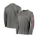 コロンビア メンズ シャツ トップス Men's Charcoal Alabama Crimson Tide PFG Terminal Tackle Omni-Shade Long Sleeve T-shirt Charcoal(4)