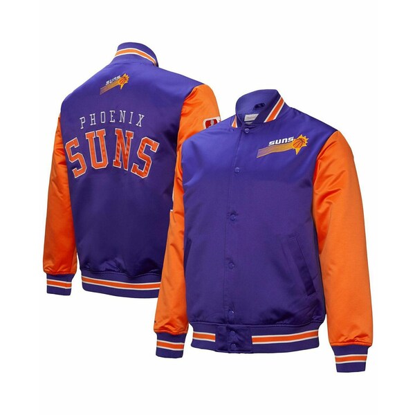 ミッチェル&ネス メンズ ジャケット&ブルゾン アウター Men's Purple Phoenix Suns Hardwood Classic Primetime Full-Snap Satin Jacket Purple