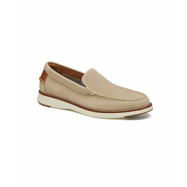 ジョンストンアンドマーフィー メンズ スニーカー シューズ Men's Upton Perforated Venetian Loafer Taupe nubuck