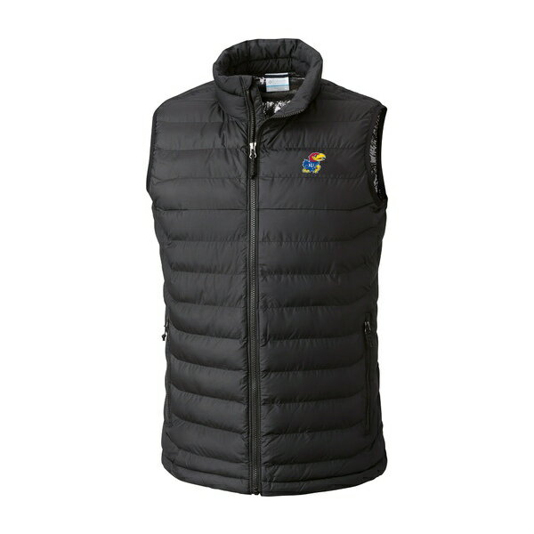 コロンビア メンズ ジャケット&ブルゾン アウター Kansas Jayhawks Columbia Powder Lite OmniHeat FullZip Vest Black