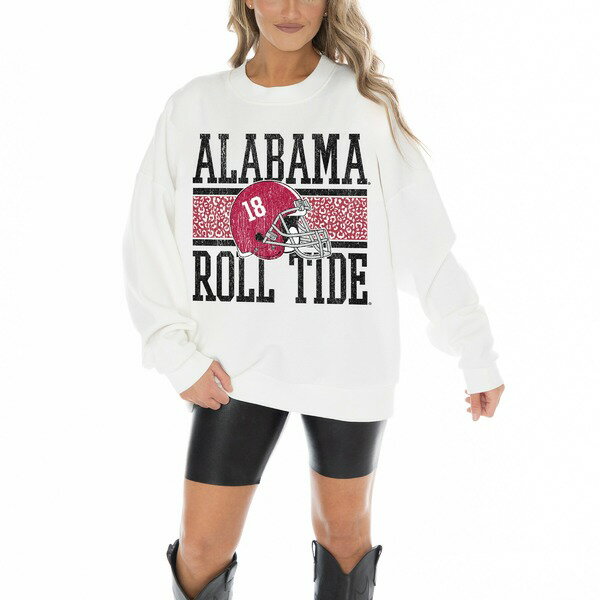 ゲームデイ レディース パーカー・スウェットシャツ アウター Alabama Crimson Tide Gameday Couture Women's Fair Catch Pullover Sweatshirt White