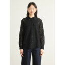 ダナ キャラン ニューヨーク レディース シャツ トップス LONG SLEEVE BUTTON FRONT SHIRT UTILITY POCKETS - Button-down blouse - black