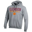 チャンピオン メンズ パーカー・スウェットシャツ アウター Clemson Tigers Champion Basketball Stack Pullover Hoodie Heather Gray