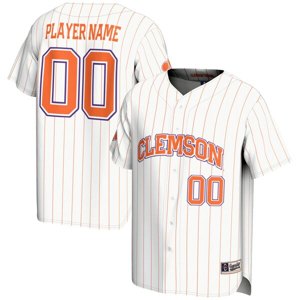 ゲームデイグレーツ メンズ ユニフォーム トップス Clemson Tigers GameDay Greats NIL PickAPlayer Lightweight Baseball Jersey White