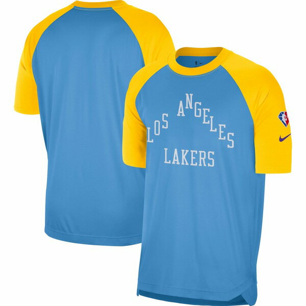 ナイキ メンズ Tシャツ トップス Los Angeles Lakers Nike 2021/22 City Edition Pregame Warmup Shooting TShirt Blue/Gold