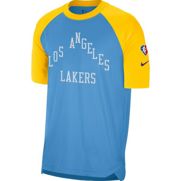 ナイキ メンズ Tシャツ トップス Los Angeles Lakers Nike 2021/22 City Edition Pregame Warmup Shooting TShirt Blue/Gold