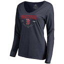 t@ieBNX fB[X TVc gbvX Boston Red Sox Fanatics Branded Women's Live For It Long Sleeve TShirt Navy