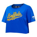 プロスタンダード レディース Tシャツ トップス Buffalo Sabres Pro Standard Women 039 s Boxy Script Tail Cropped TShirt Royal