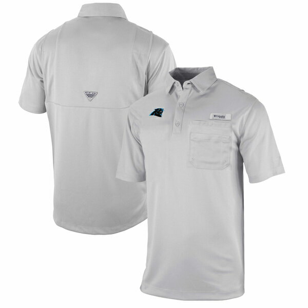 RrA Y |Vc gbvX Carolina Panthers Columbia OmniWick Flycaster Pocket Polo Gray