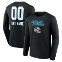 t@ieBNX Y TVc gbvX Carolina Panthers Fanatics Branded Personalized Name & Number Team Wordmark Long Sleeve TShirt Black