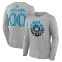 ファナティクス メンズ Tシャツ トップス Charlotte FC Fanatics Branded The Game Is Everything Personalized Any Name Number Long Sleeve TShirt Heather Gray