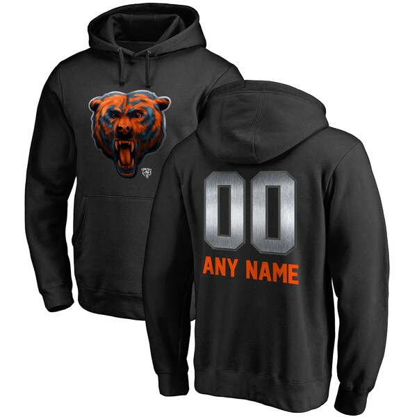ファナティクス メンズ パーカー・スウェットシャツ アウター Chicago Bears NFL Pro Line by Fanatics Branded Personalized Midnight Mascot Pullover Hoodie Black