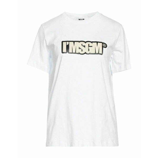 【送料無料】 エムエスジイエム レディース Tシャツ トップス T-shirts White(4)