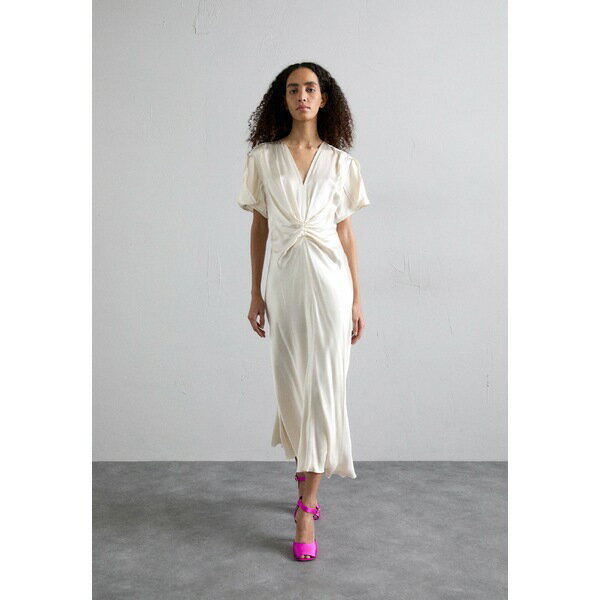 ヴィクトリア ベッカム レディース ワンピース トップス GATHERED V NECK MIDI DRESS - Cocktail dress / Party dress - ivory 1