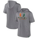 t@ieBNX Y TVc gbvX Miami Hurricanes Fanatics Branded Modern Stack Hoodie TShirt Heather Gray