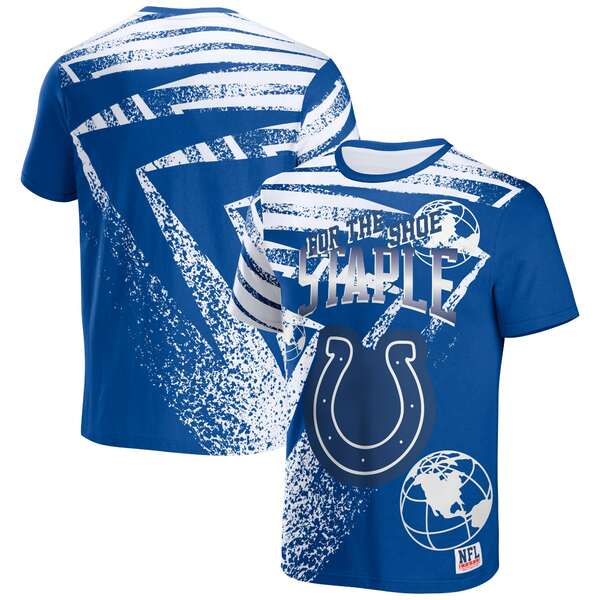 ステイプル メンズ Tシャツ トップス Indianapolis Colts NFL x Staple All Over Print TShirt Blue