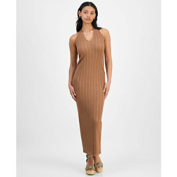 アンド ナウ ディス レディース ワンピース トップス Women's Rib-Knit Halter Dress, Exclusively at Macy's Library Oak