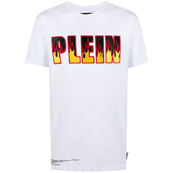 フィリッププレイン メンズ トップス Flame Tシャツ 01 WHITE