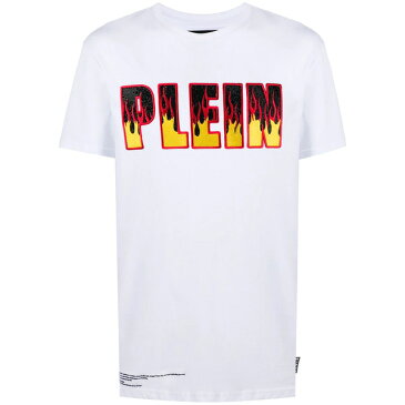 フィリッププレイン メンズ トップス Flame Tシャツ 01 WHITE