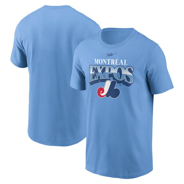 ナイキ メンズ Tシャツ トップス Montreal Expos Nike Cooperstown Collection Rewind Arch TShirt Powder Blue