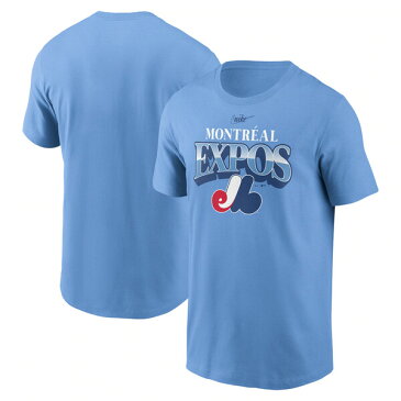 ナイキ メンズ Tシャツ トップス Montreal Expos Nike Cooperstown Collection Rewind Arch TShirt Powder Blue