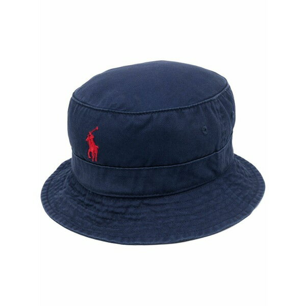 ラルフローレン メンズ 帽子 アクセサリー Polo Bear バケットハット navy blue/red