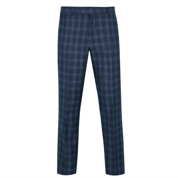 【送料無料】 テッドベーカー メンズ カジュアルパンツ ボトムス Ted Baker Navy Checked Trousers Navy